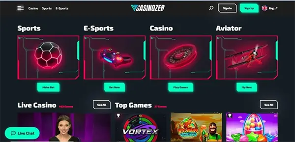 Crypto casino interface